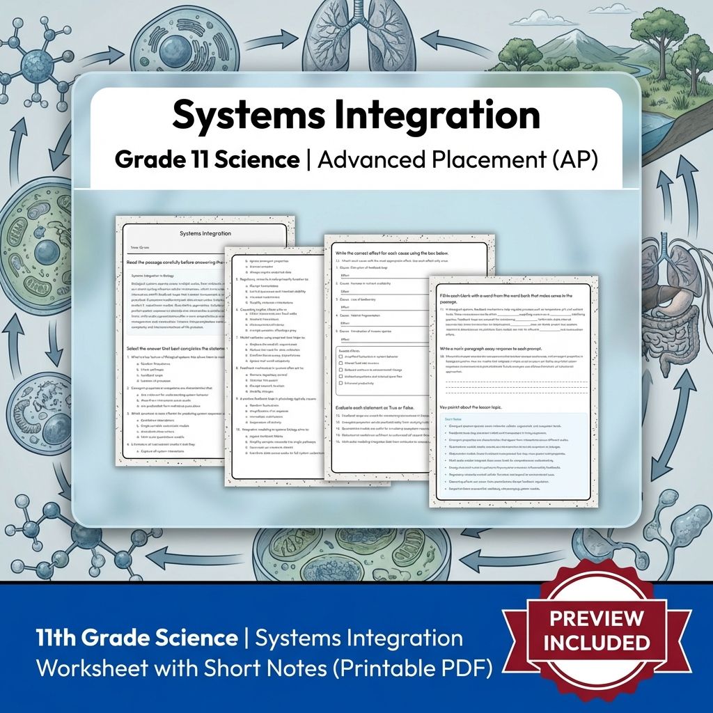 Grade 11 Science Worksheet Bundle Advanced Concepts & Scientific Reasoning (PDF) — included worksheet 41