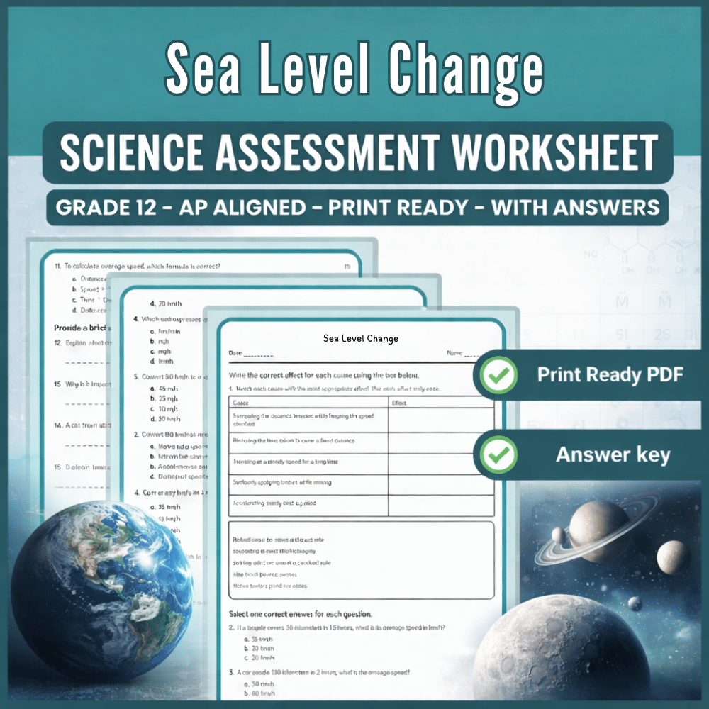 Grade 12 Science – Sea Level Change Worksheet (AP Standard) (PDF)