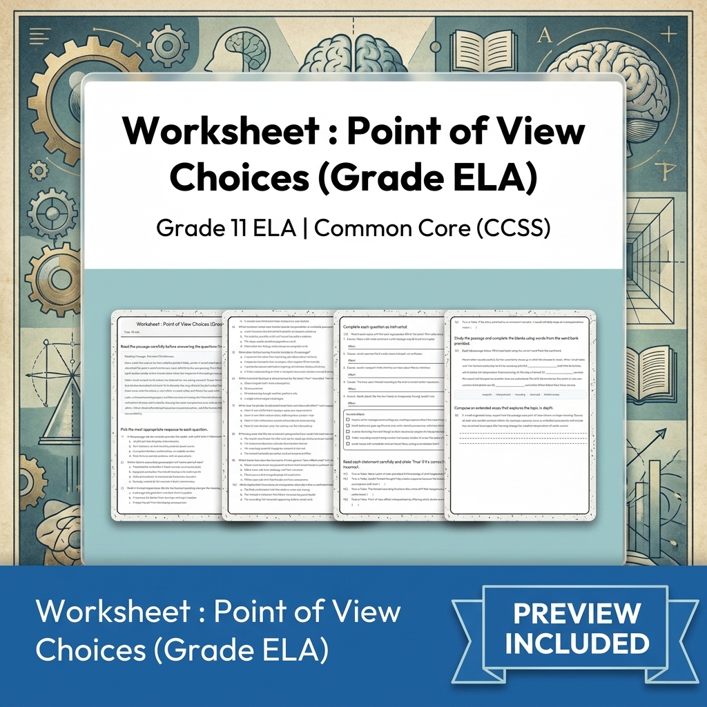 Grade 11 ELA Text Analysis and Writing Full-Year Bundle: Common Core (CCSS) — included worksheet 31