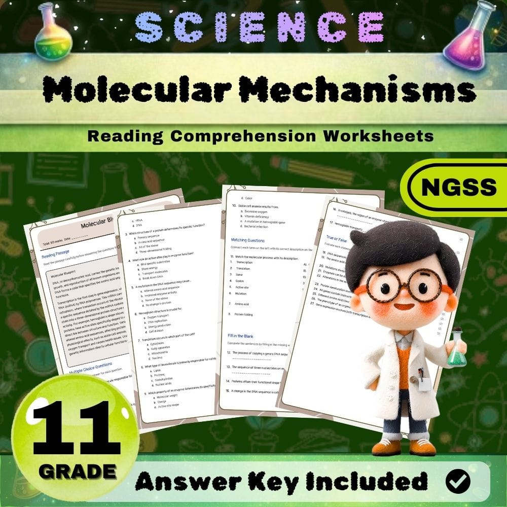 Grade 11 Life Science Biology Lesson Bundle (NGSS) | SCIENCE NGSS — included worksheet 6
