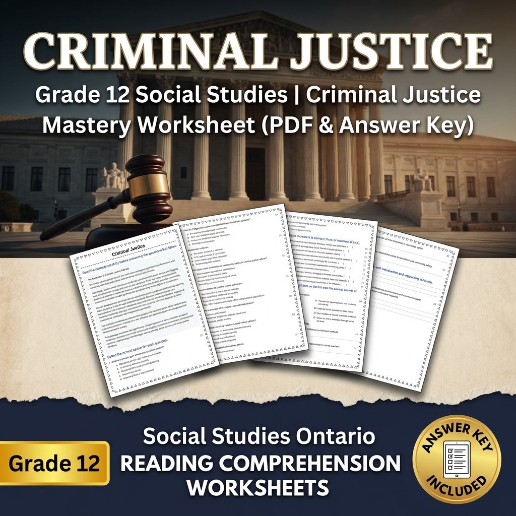 Grade 12 Social Studies | Criminal Justice Mastery Worksheet (PDF & Answer Key)