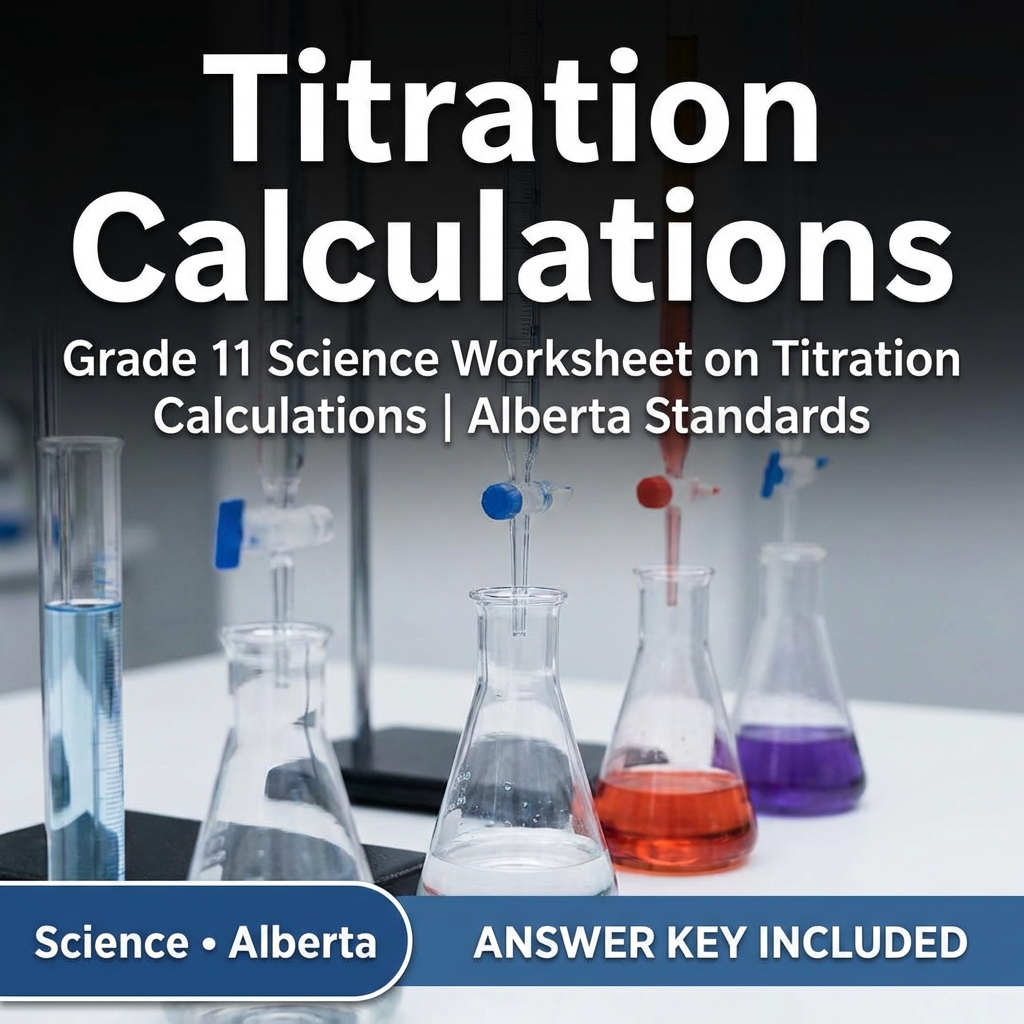 Grade 11 Science Worksheet on Titration Calculations | Alberta Standards