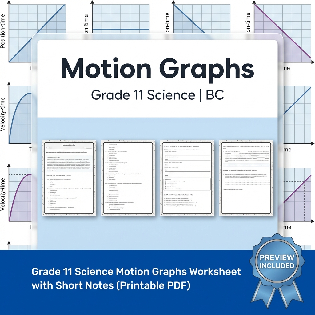 Grade 11 Science Lesson Bundle | Motion, Energy, and Forces Worksheets — included worksheet 12