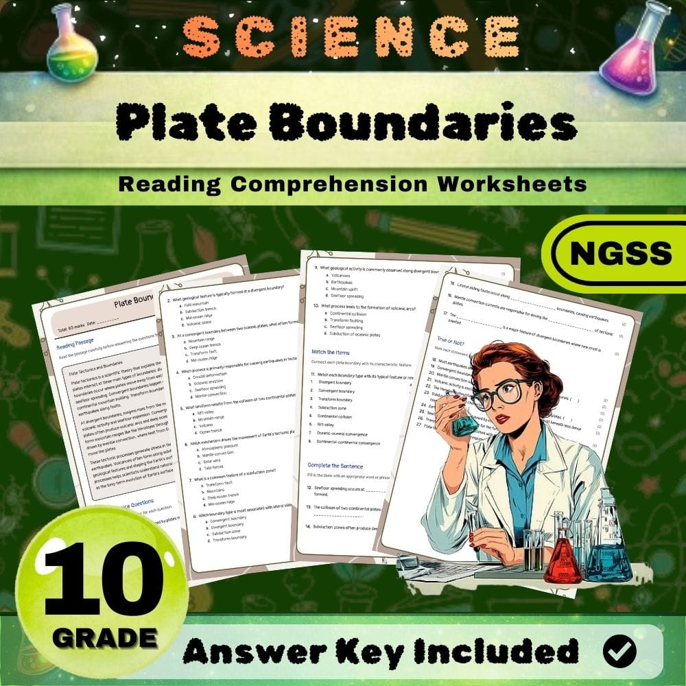 Grade 10 Science NGSS Bundle | Worksheets for Earth, Life & Physical Sciences — included worksheet 50