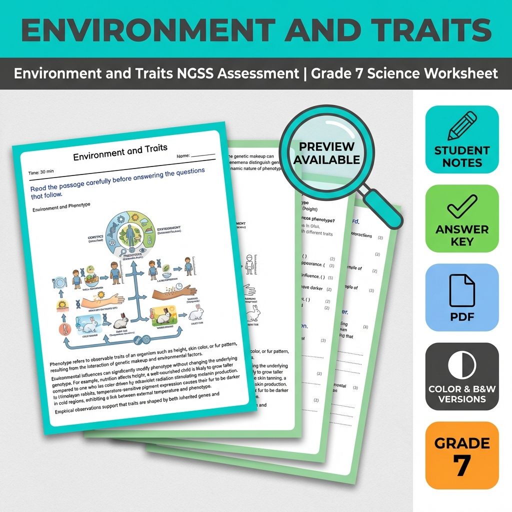 Grade 7 Science Full Year Bundle | NGSS Assessment Worksheets & Resources — included worksheet 36