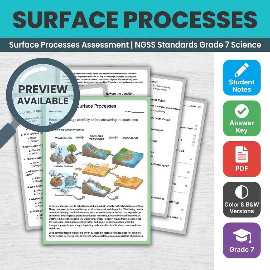 Grade 7 Science Lesson | Earth's Systems NGSS Not specified Unit — included worksheet 6