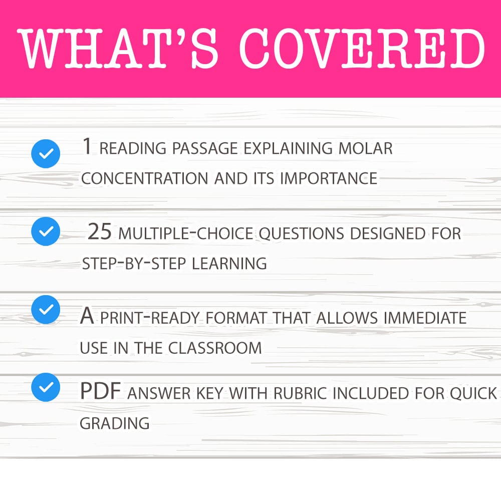 Grade 11 Science worksheet mcq paper worksheet — Grade 11 Science — Worksheet MCQ Paper for Mastering Molar Concentration…