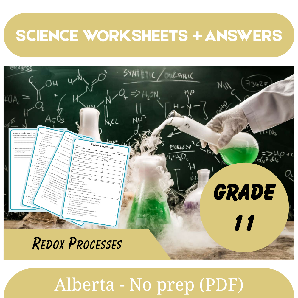 Grade 11 Science science 1 worksheet — Grade 11 Science – Redox Processes Worksheet (PDF) | Alberta Standards