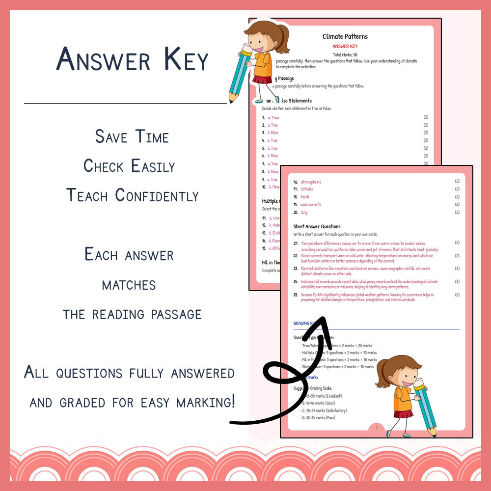 Grade 7 Science worksheet worksheet — Grade 7 Science | Climate Patterns Worksheet with Answer Key (NGSS Aligned) — page 3