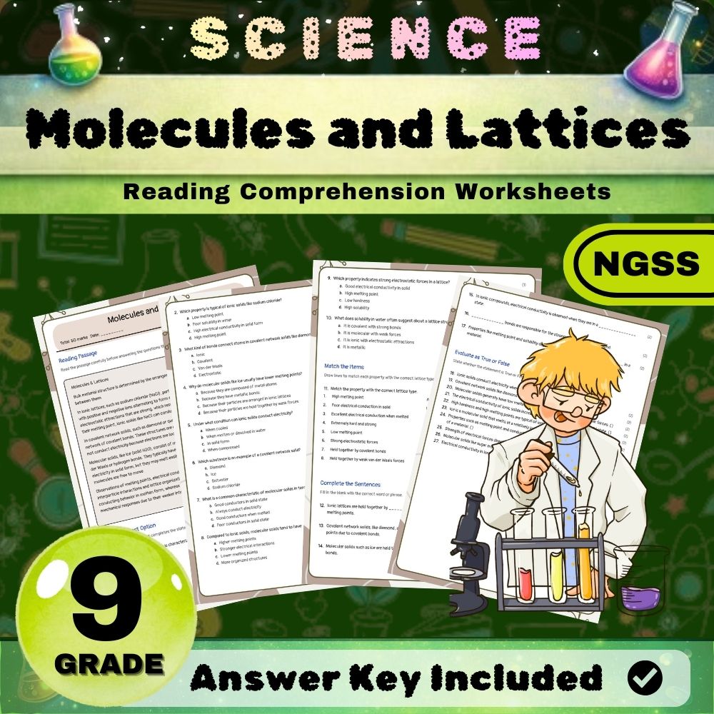 Grade 9 Science Bundle | NGSS Standards Worksheets for Comprehensive Instruction — included worksheet 51
