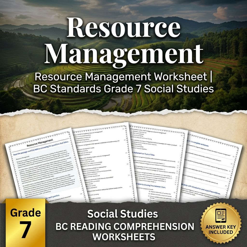 Resource Management Worksheet | BC Standards Grade 7 Social Studies