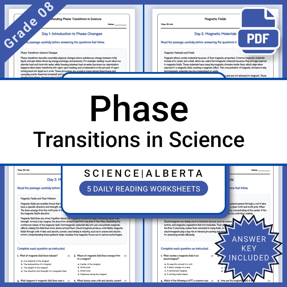 Grade 8 Science Lesson Group Bundle | Alberta Framework — included worksheet 10