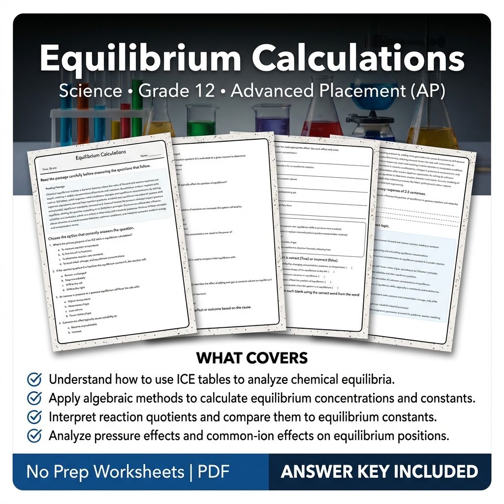 Grade 12 Science Unit Worksheet Bundle – Advanced Chemistry Concepts & Topics — included worksheet 10