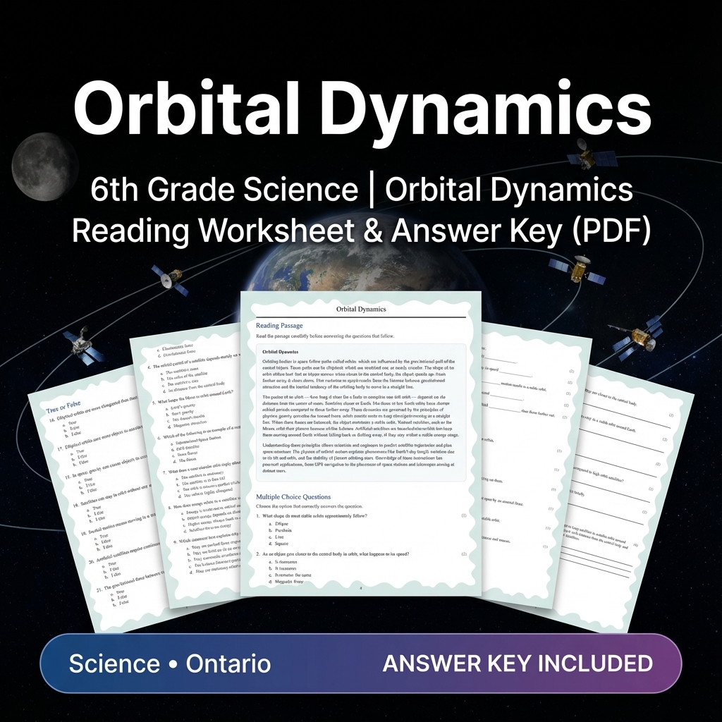 Grade 6 Science Unit | Solar System, Satellites & Celestial Mechanics Worksheet — included worksheet 6