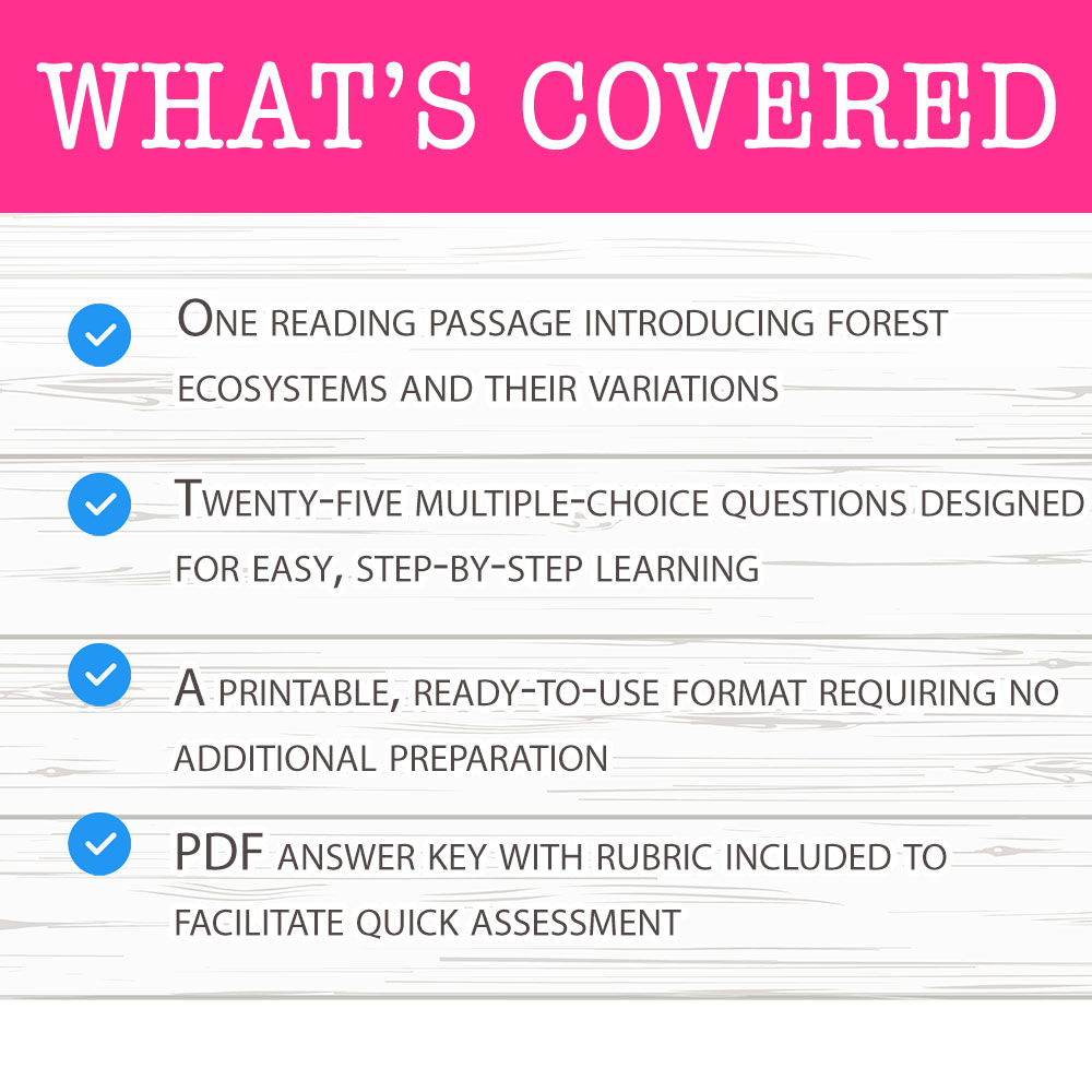 Grade 6 Science worksheet mcq paper worksheet — Grade 6 Science — Forest Types Worksheet for Mastery — page 2