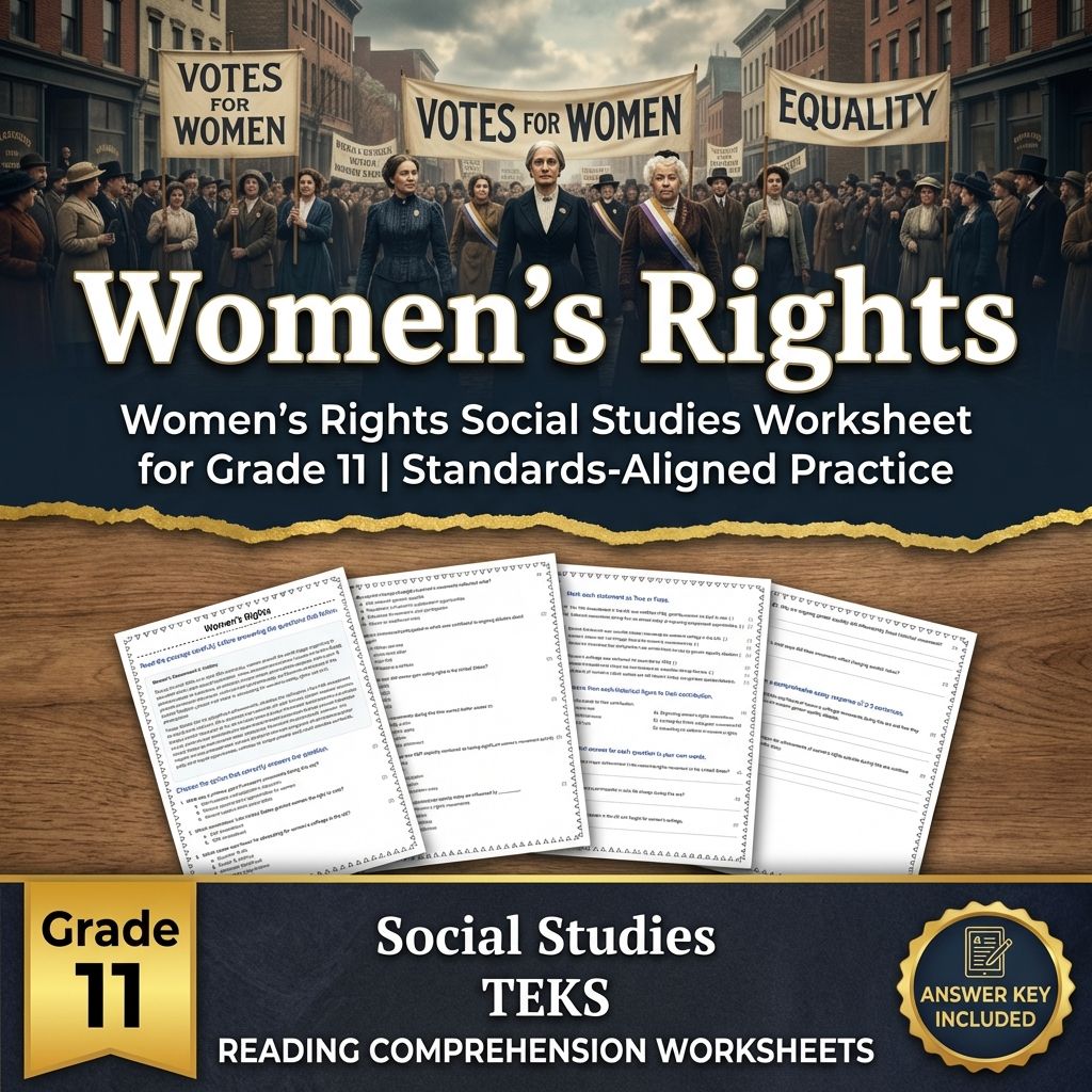 Women’s Rights Social Studies Worksheet for Grade 11 | 