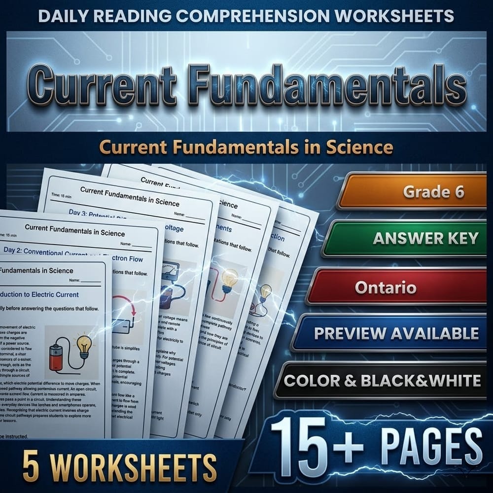 Grade 6 Science Full Year Bundle – Ontario Daily Reading Worksheets — included worksheet 43