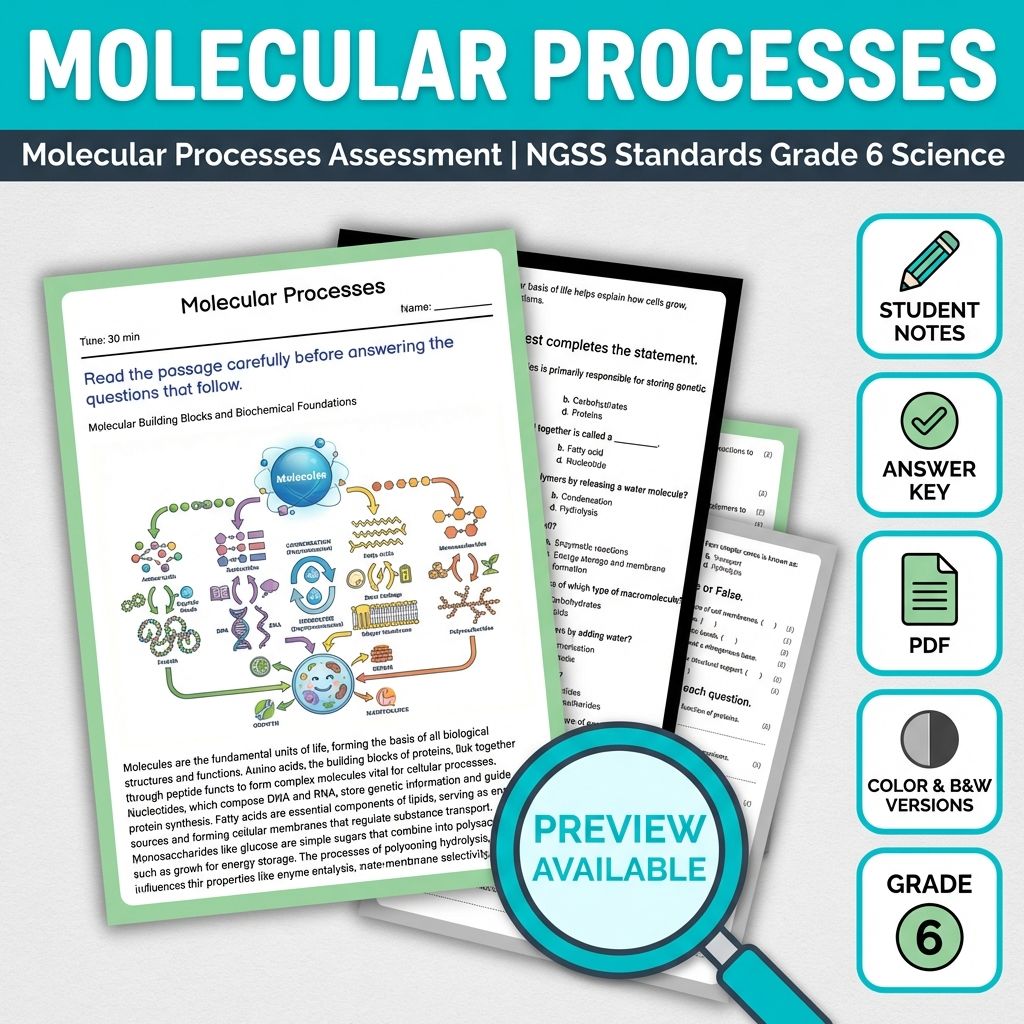 Grade 6 Science Full Year Bundle | NGSS Assessment Resources (Printable) — included worksheet 37