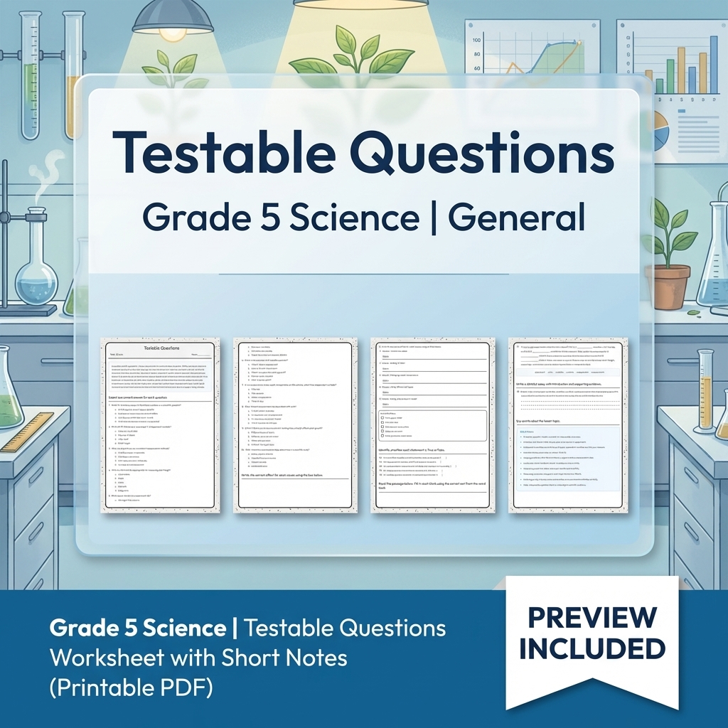 Grade 5 Science Lesson Group: Comprehensive Worksheets & Activities — included worksheet 6