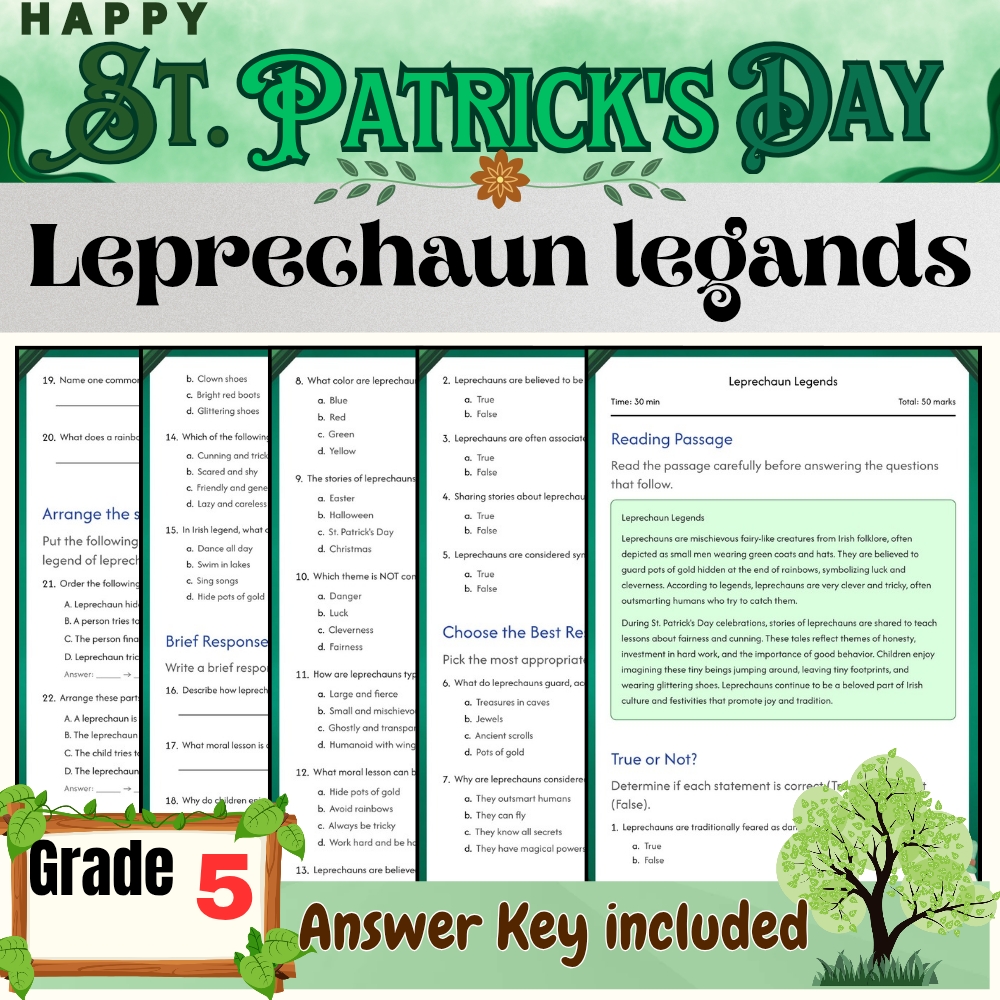 Grade 5 Seasonal STEM | St. Patrick's Day Worksheets & Activities Bundle — included worksheet 5