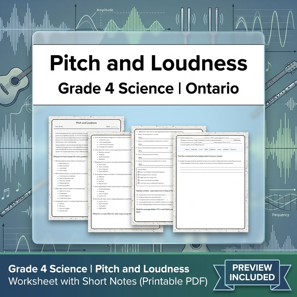 Grade 4 Science Lesson Bundle | Sound, Light & Shadow Activities — included worksheet 10