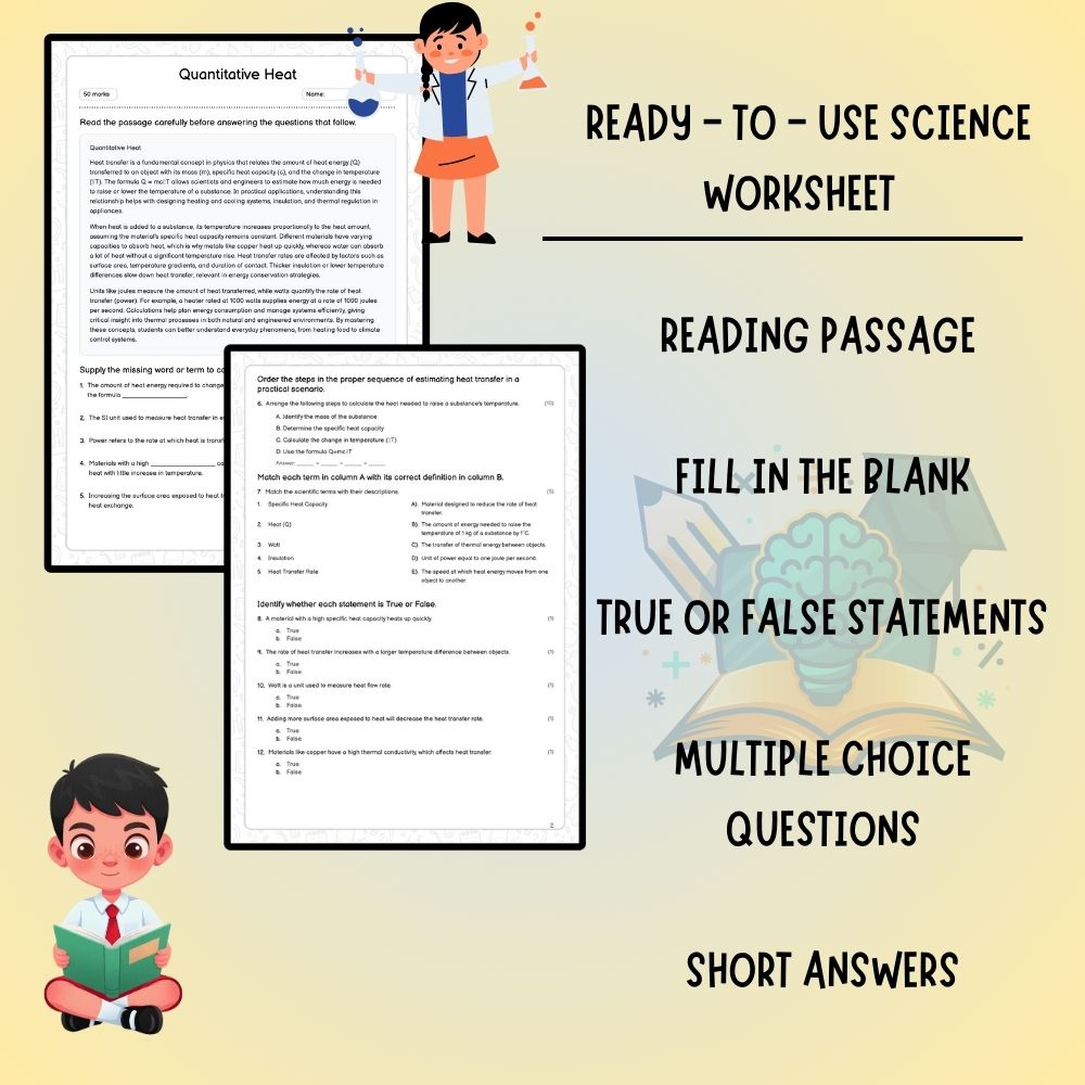 Grade 7 Science worksheet worksheet — Grade 7 Science | Quantitative Heat Worksheet (PDF ) – Ontario Standards — page 2