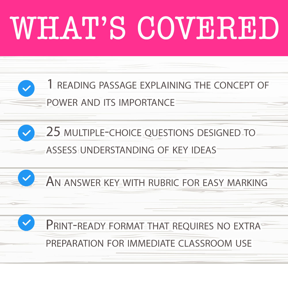 Grade 11 Science worksheet mcq paper worksheet — Grade 11 Science — Worksheet MCQ Paper for Power Concepts — page 2