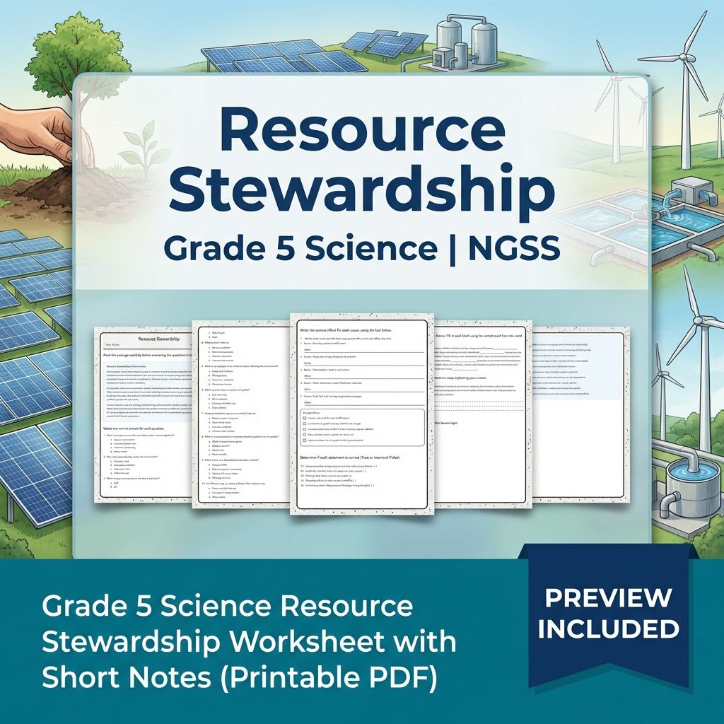 Grade 5 Science Unit | Earth and Human Activity NGSS Worksheet Collection  — included worksheet 1