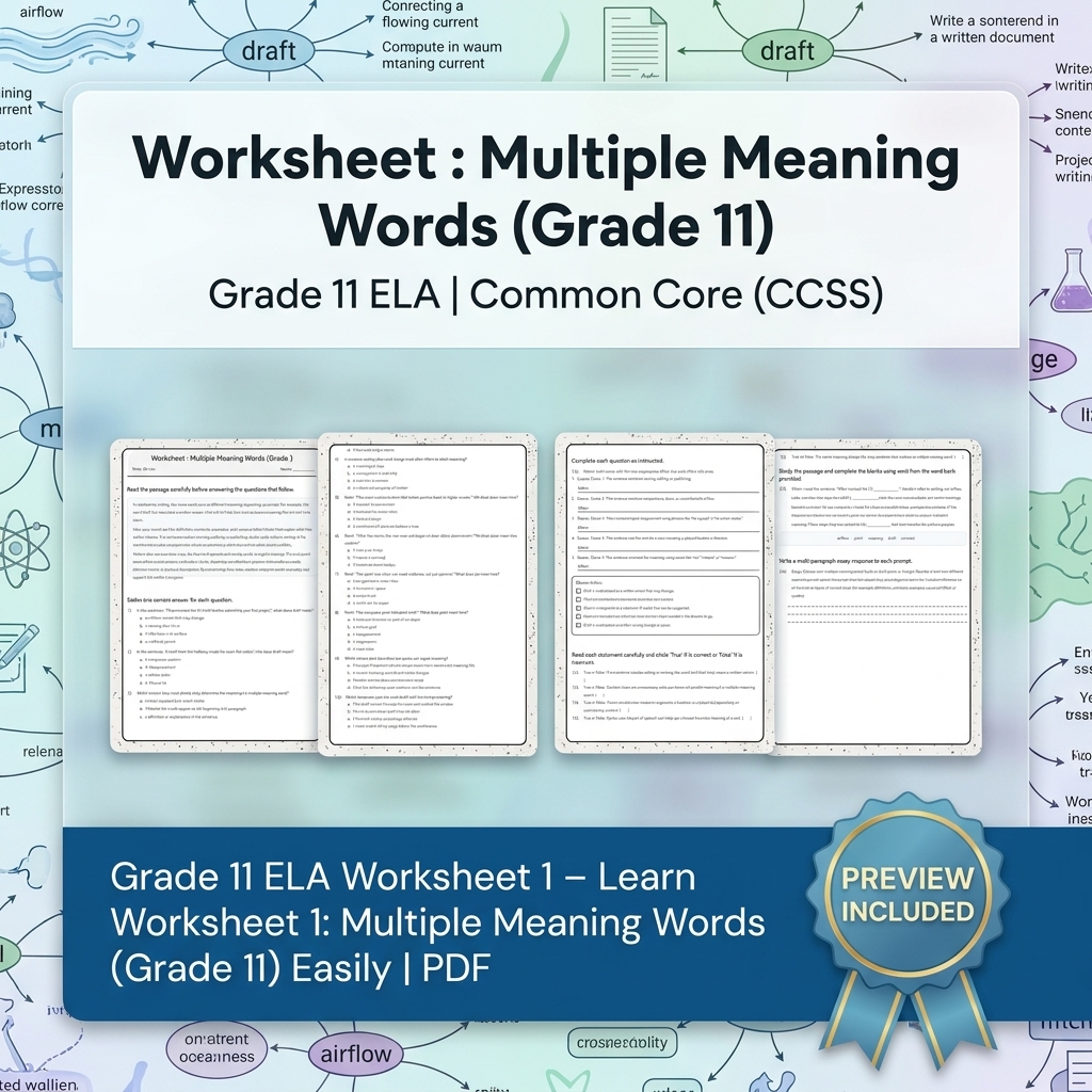 Grade 11 ELA Text Analysis and Writing Full-Year Bundle: Common Core (CCSS) — included worksheet 32