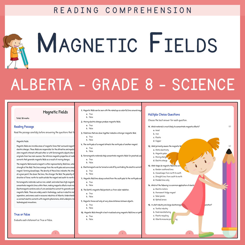 Grade 8 Science worksheet elena worksheet — Grade 8 Science | Magnetic Fields Worksheet | Alberta Standards — page 1