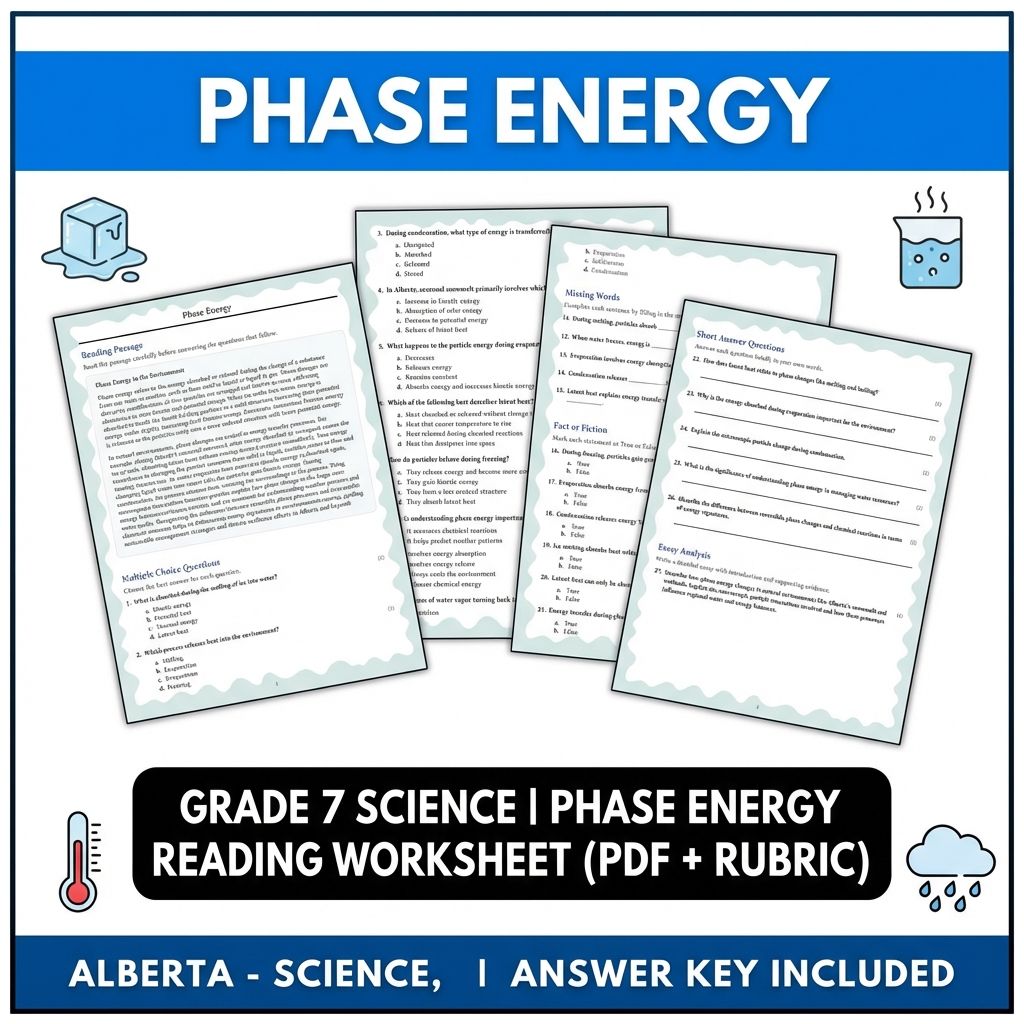 Grade 7 Science Worksheet Pack | Energy, Matter & Ecosystem Concepts — included worksheet 49
