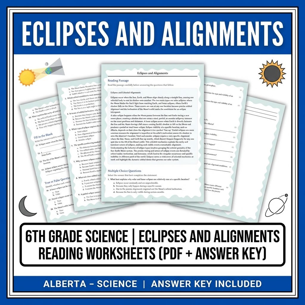 Grade 6 Science | Celestial Motion & Sky Observation Worksheets Bundle — included worksheet 11