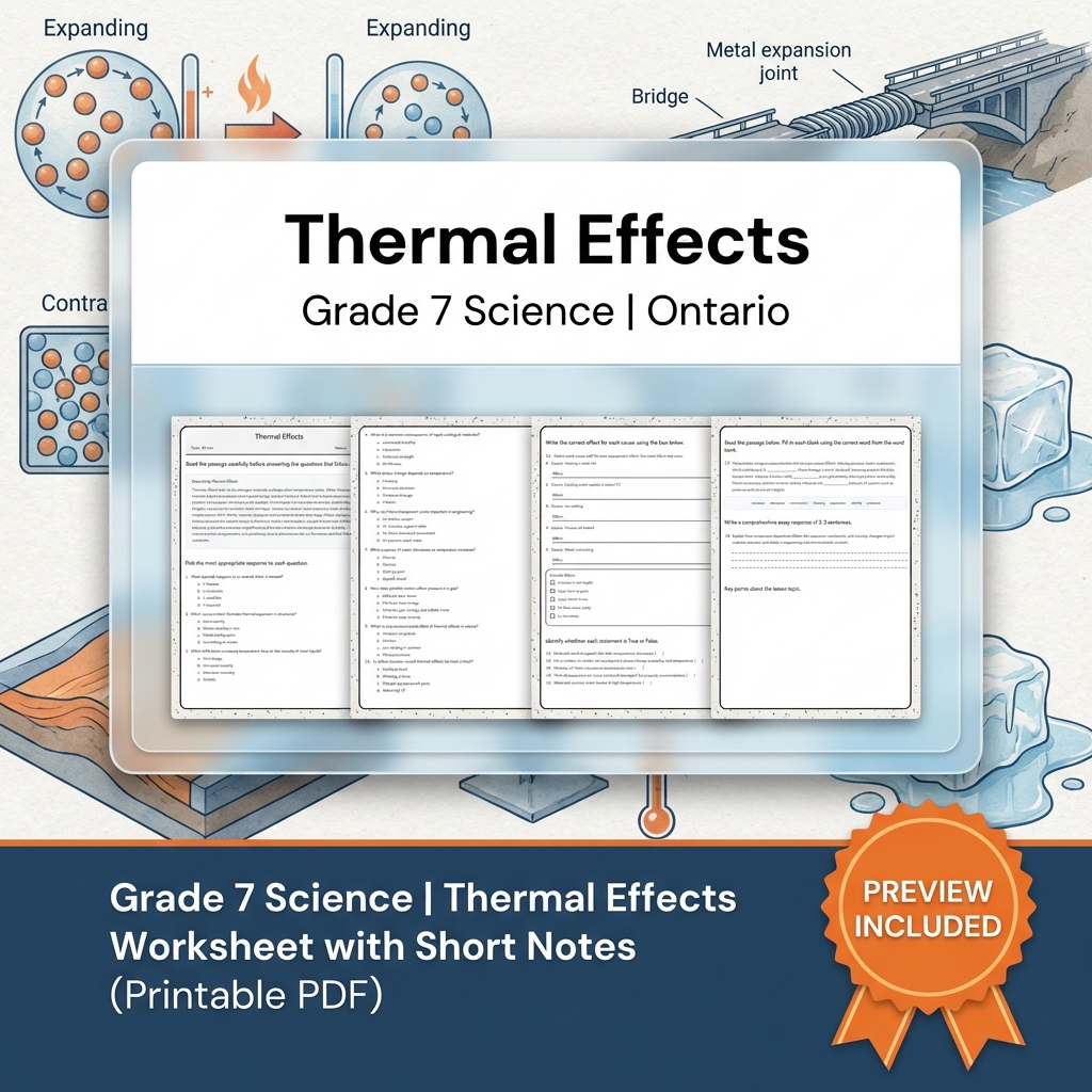 Grade 7 Science Full Year Bundle | Ecosystems & Heat Transfer — included worksheet 44