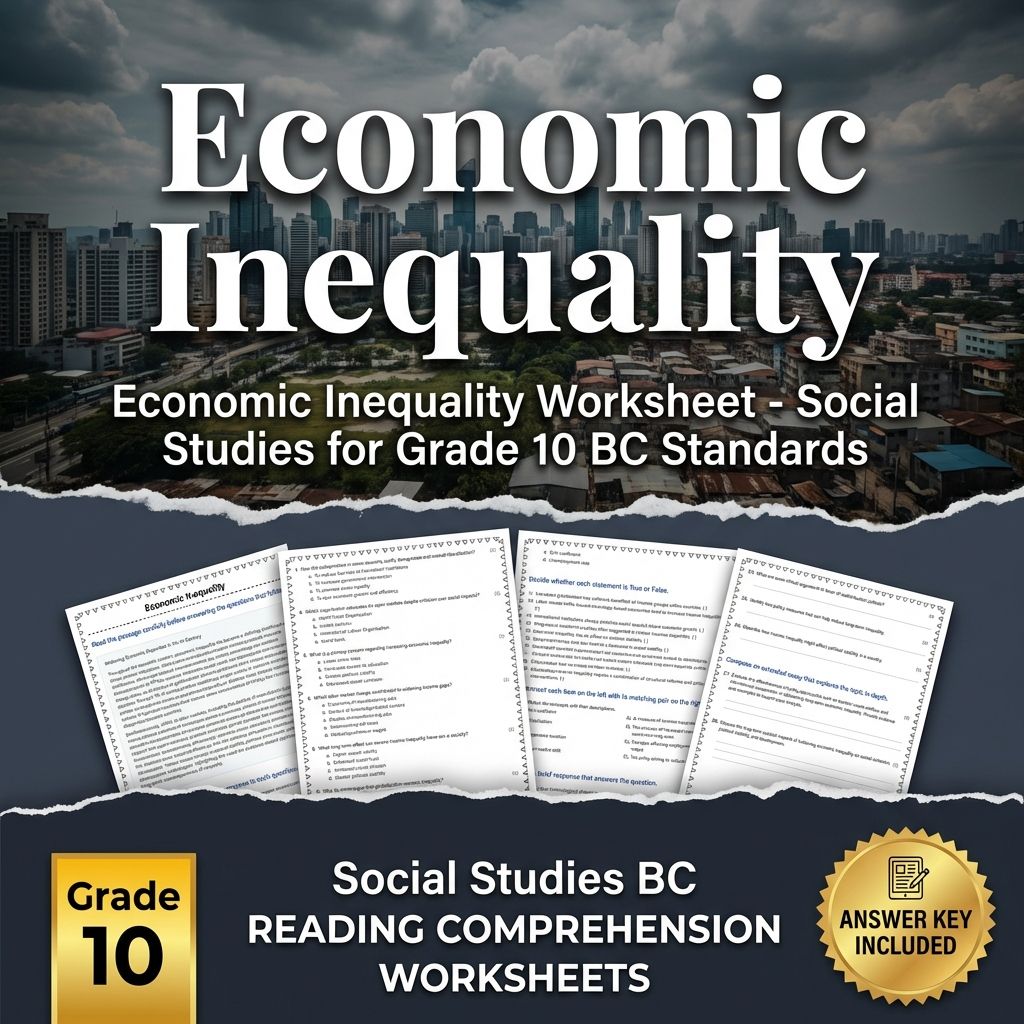Economic Inequality Worksheet - Social Studies for Grade 10 BC Standards