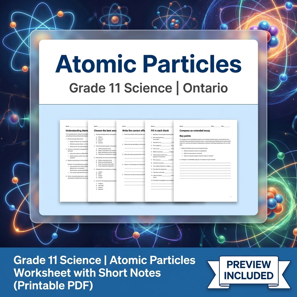 Grade 11 Science Full Year Bundle | Ontario Curriculum & Framework — included worksheet 52