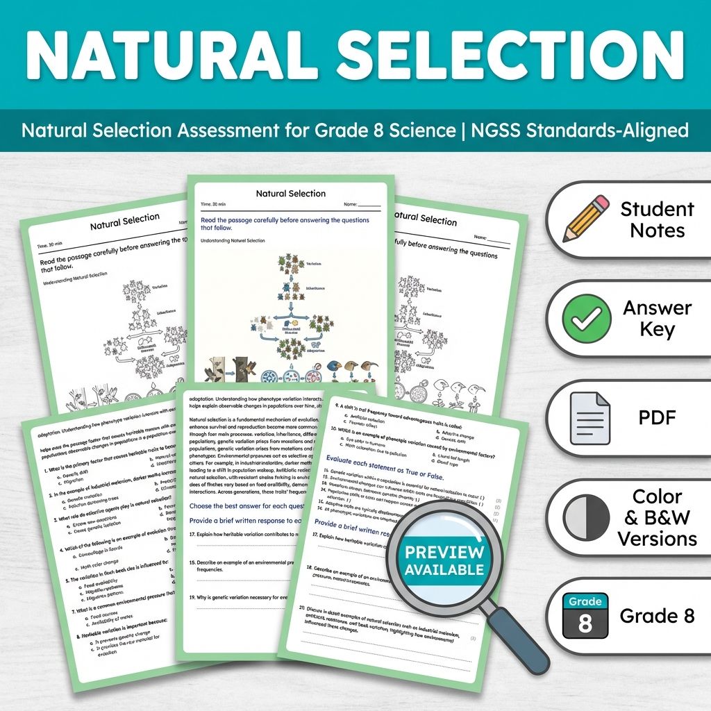 Grade 8 Science Full Year Bundle | NGSS Assessment Worksheets & Resources — included worksheet 40