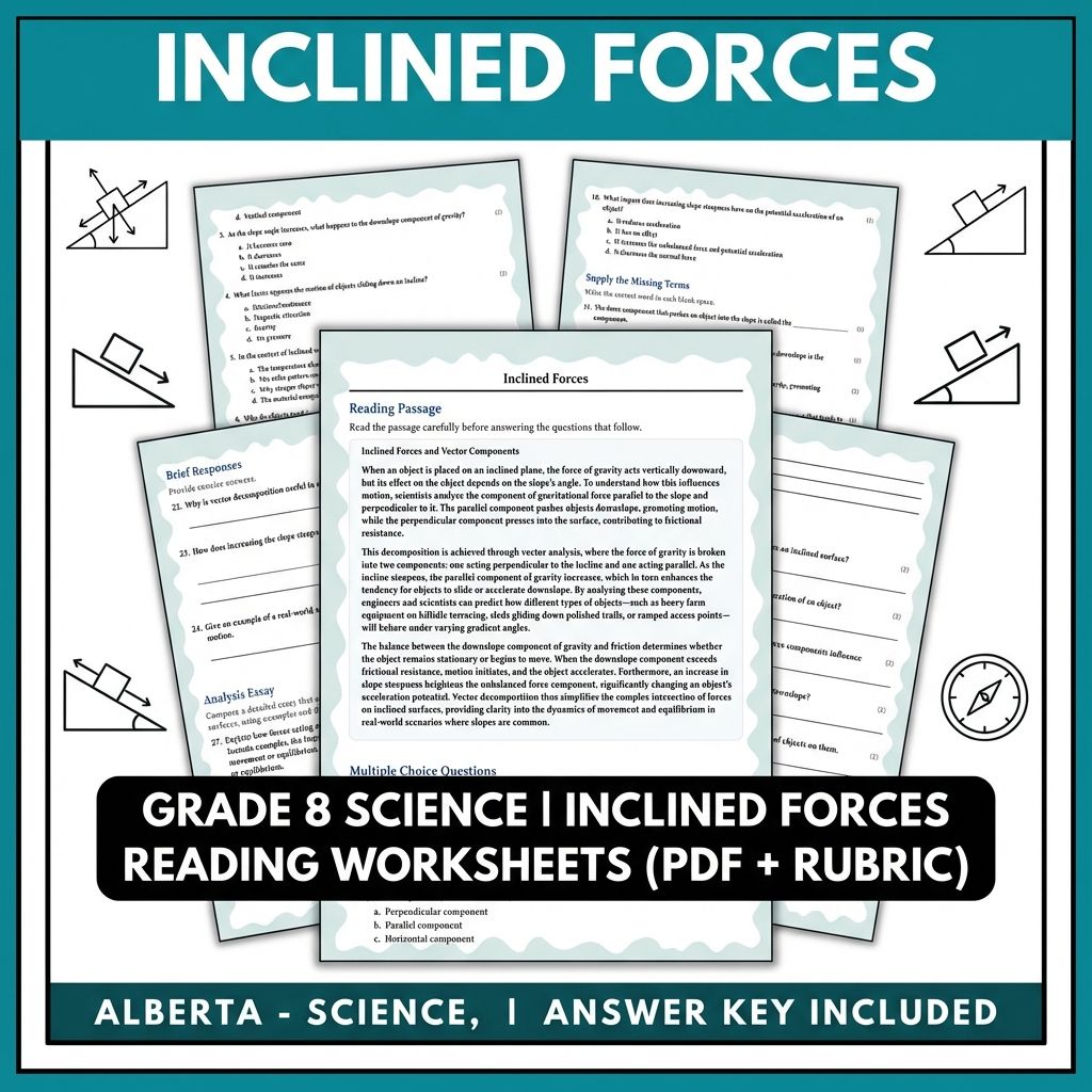 Grade 8 Science Bundle – Forces, Motion & Energy Worksheets (PDF & Answer Key) — included worksheet 13