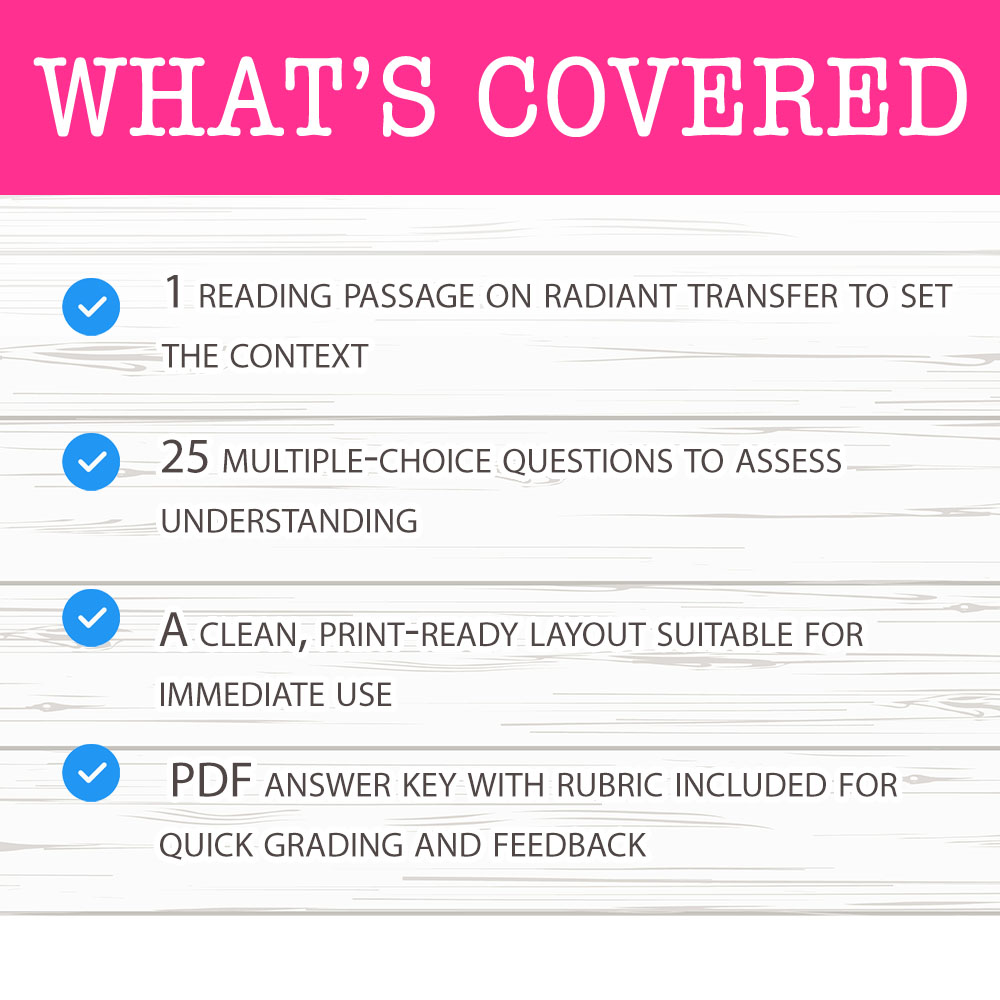 Grade 7 Science worksheet mcq paper worksheet — Grade 7 Science — Radiant Transfer Worksheet MCQ Paper for Mastery — page 2