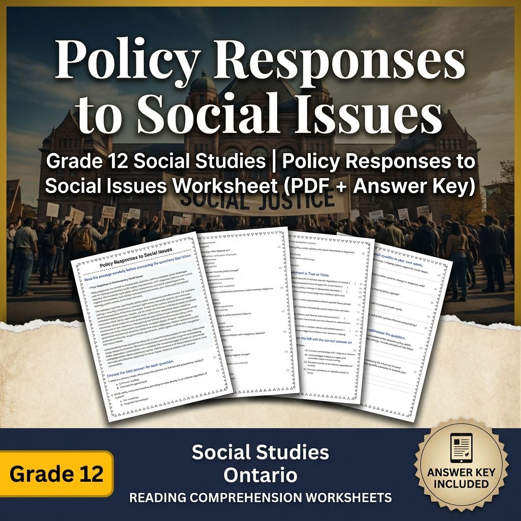Grade 12 Social Studies | Policy Responses to Social Issues (PDF + Answer Key)
