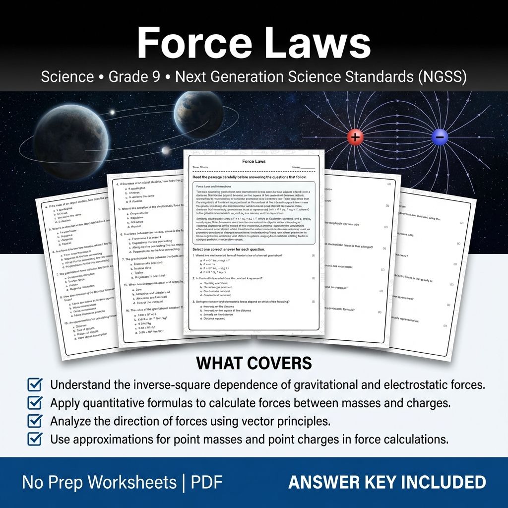 Grade 9 Science Worksheet Bundle | Physics, Biology, Earth & Energy Topics — included worksheet 44