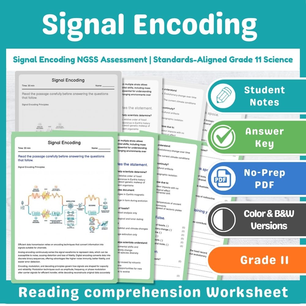Grade 11 Science Mini Bundle | Wave Properties & Spectrum NGSS Assessment — included worksheet 3