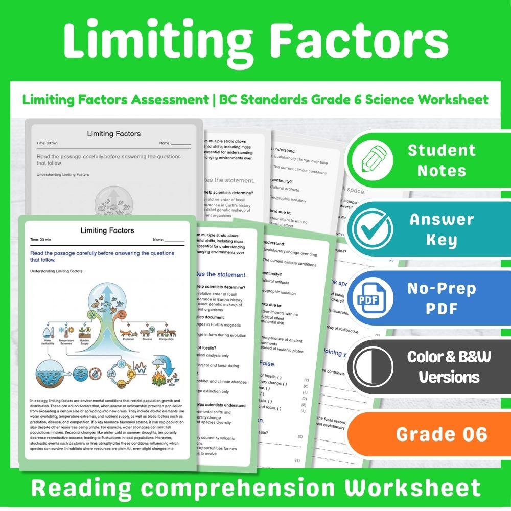 Grade 6 Science – Ecosystems Assessment & Ecology Lesson Bundle | Standards-Aligned — included worksheet 13