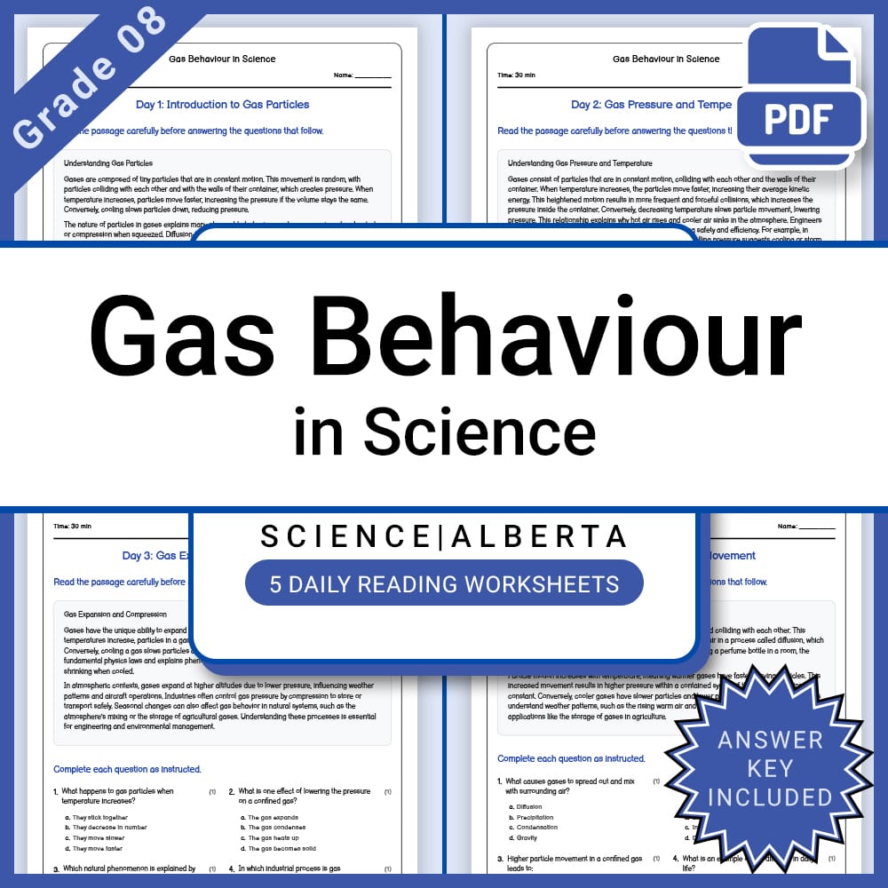Grade 8 Science Lesson Group Bundle | Alberta Framework — included worksheet 11