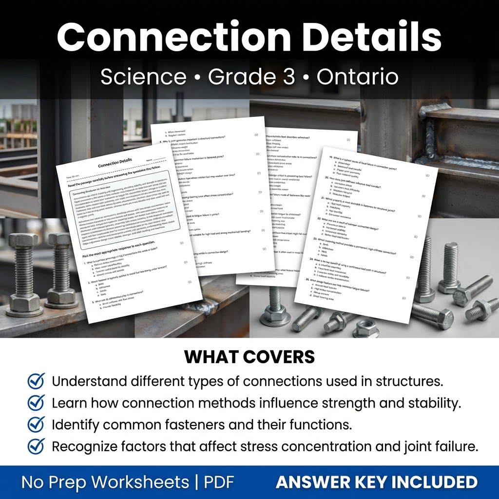 Connection Details Science Worksheet for Grade 3 | Ontario Standards