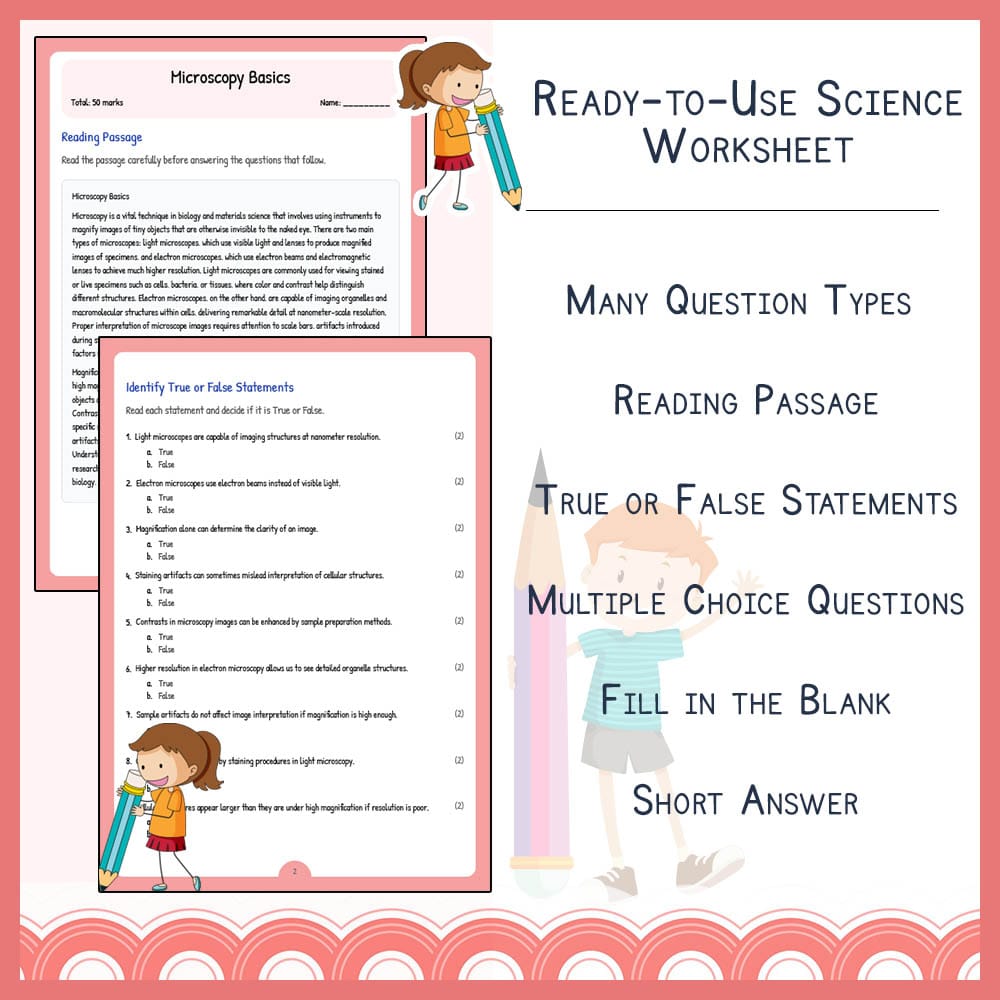 Grade 9 Science worksheet elena worksheet — Grade 9 Science | Microscopy Basics Worksheet | TEKS Aligned — page 2