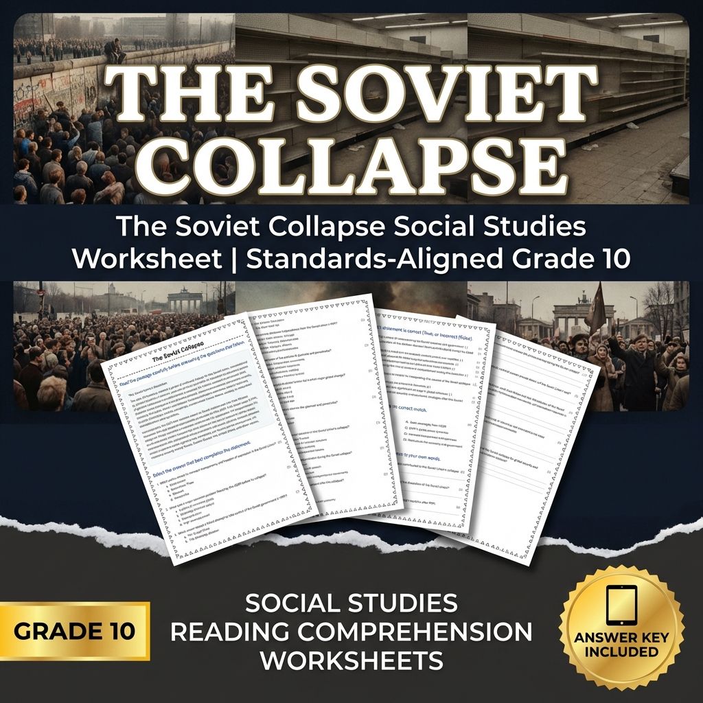 The Soviet Collapse Social Studies Worksheet | Standards-Aligned Grade 10