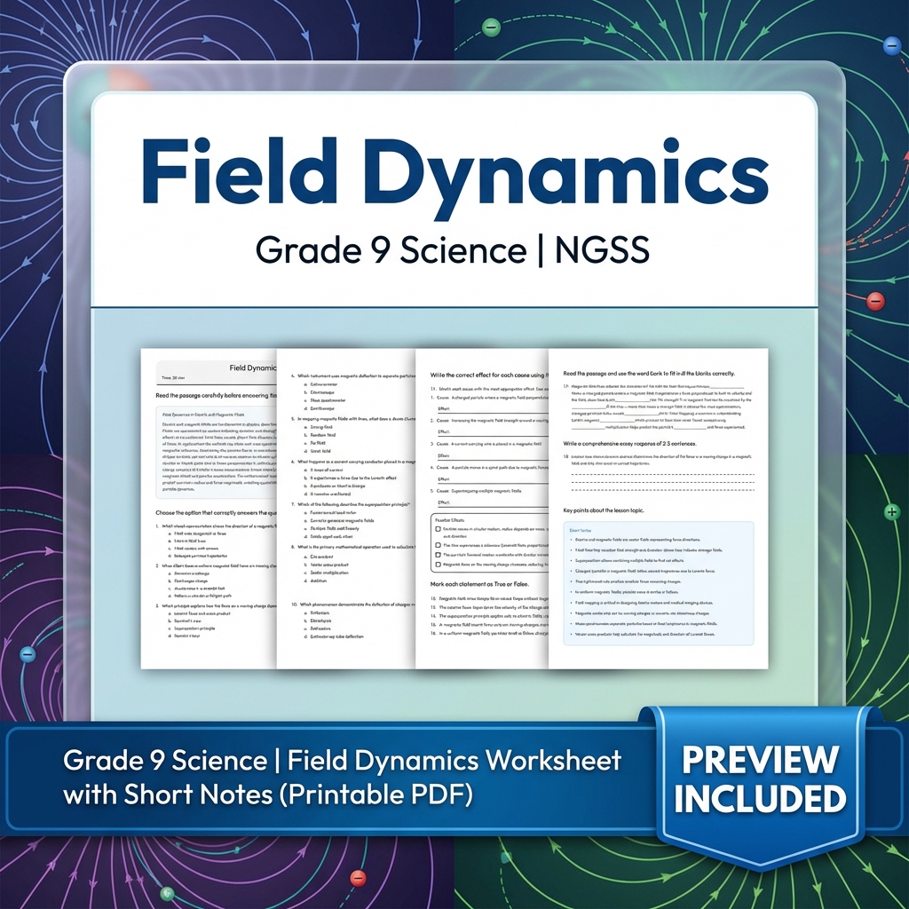 Grade 9 Science | Motion and Stability Forces & Interactions NGSS UNIT Bundle — included worksheet 2