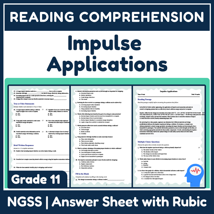 Grade 11 Science reading worksheets worksheet — 11th Grade Science | Impulse Applications Reading Worksheet & Answer Key (…