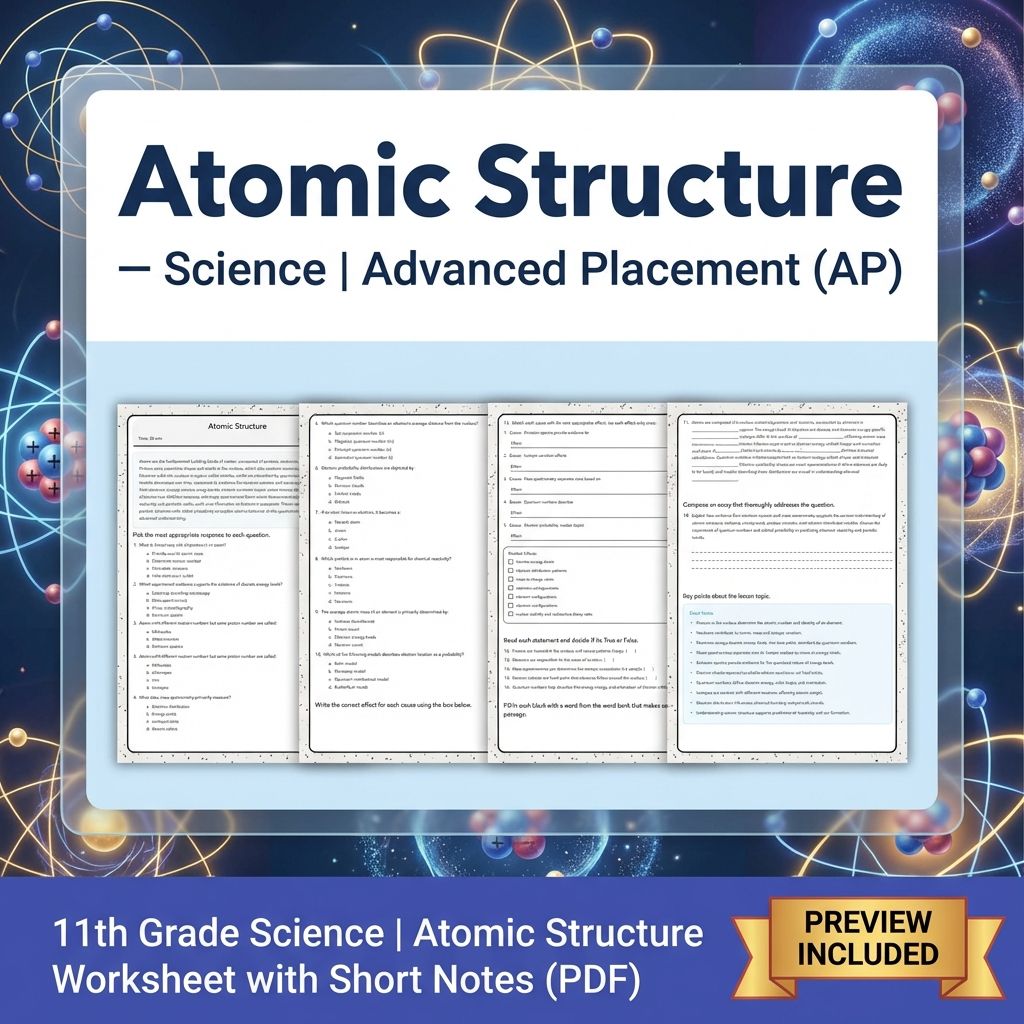 Grade 11 Science Worksheet Bundle Advanced Concepts & Scientific Reasoning (PDF) — included worksheet 43