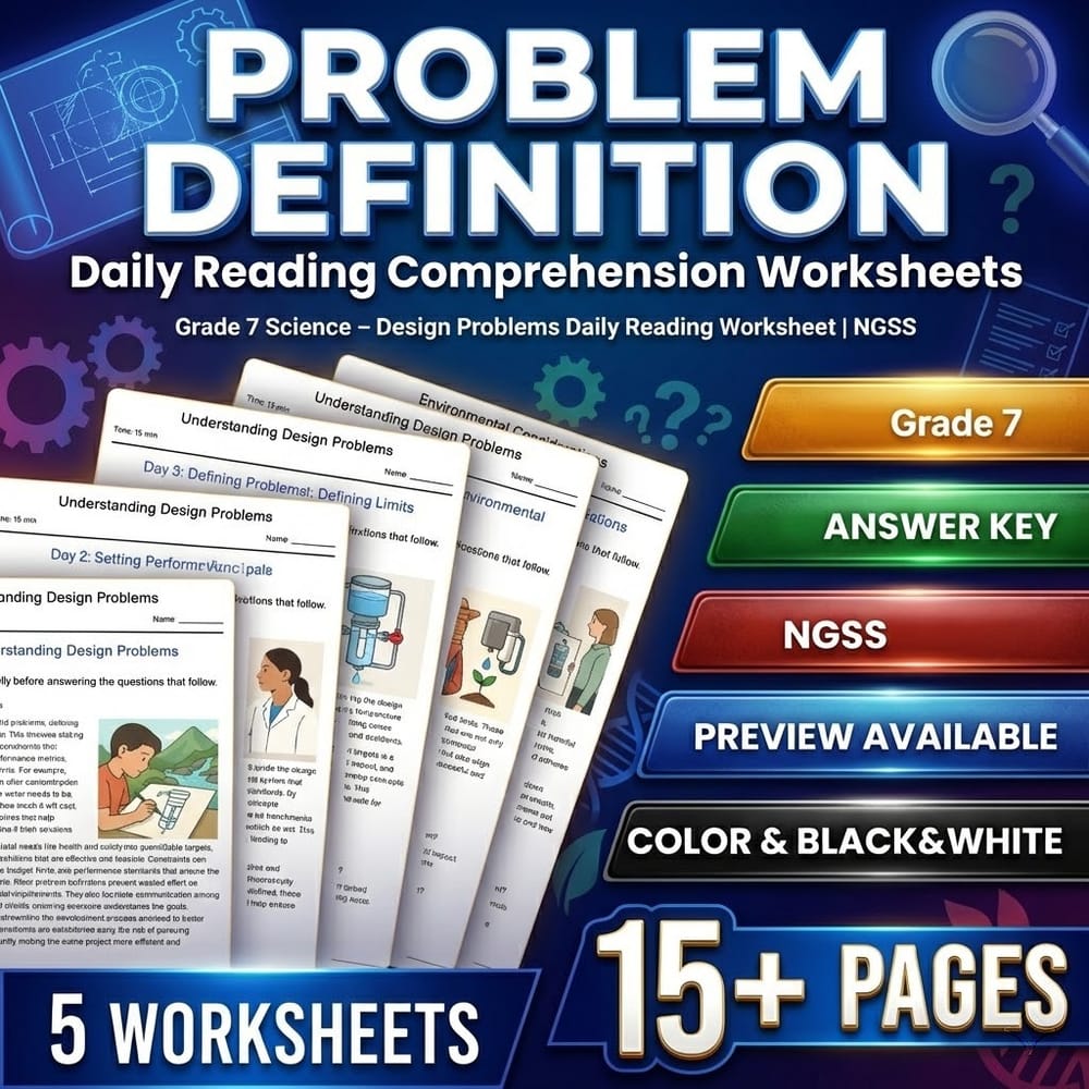 Structural Engineering Grade 7 Science Daily Reading Worksheets Bundle | NGSS — included worksheet 2